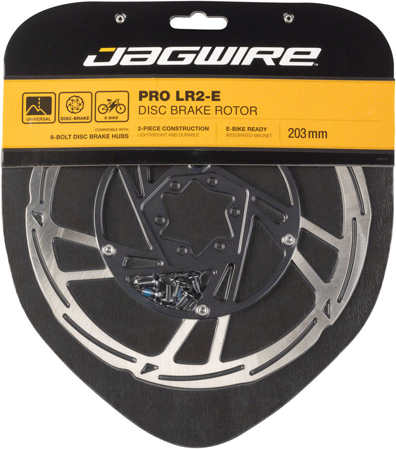 Load image into Gallery viewer, Jagwire Pro LR2-E Ebike Disc Brake Rotor Magnet - 203mm 6-Bolt Silver/BLK