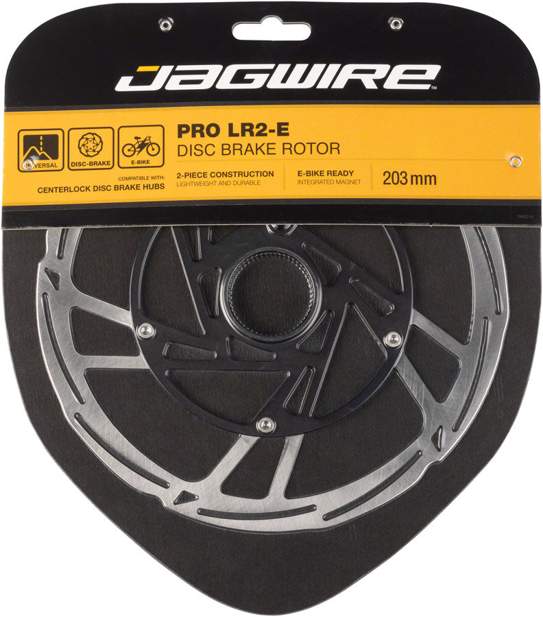 Load image into Gallery viewer, Jagwire Pro LR2-E Ebike Disc Brake Rotor Magnet - 203mm Center Lock Silver/BLK
