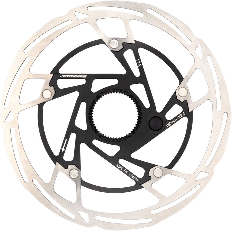 Load image into Gallery viewer, Jagwire Pro LR2-E Ebike Disc Brake Rotor Magnet - 180mm Center Lock Silver/BLK