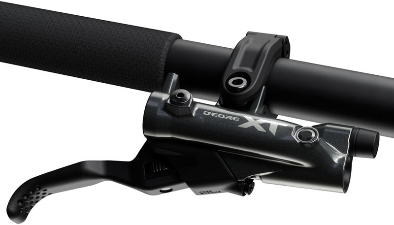 Load image into Gallery viewer, Shimano Deore XT BR-M8220 Disc Brake BL-M8200 Lever - Right/Rear Post Mount 4-Piston Caliper SM-BH90-SBM Hose Fin Metal Pads BLK
