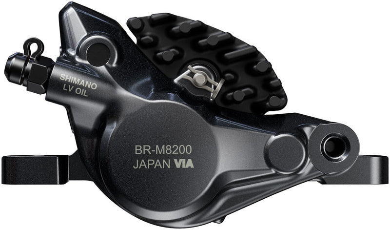 Load image into Gallery viewer, Shimano Deore XT BR-M8200 XC Disc Brake Caliper - Front Rear Post Mount 2-Piston Includes J04C-MF Finned Metal Pads BLK