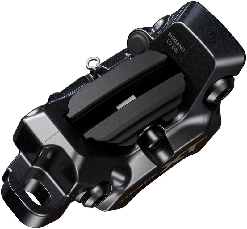 Load image into Gallery viewer, Shimano Deore XT BR-M8220 Enduro Disc Brake Caliper - Front Rear Post Mount 4-Piston Includes P04C-MF Finned Metal Pads