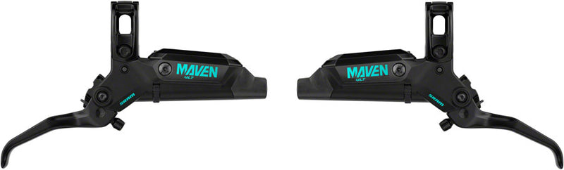 Load image into Gallery viewer, SRAM Maven Ultimate Stealth Expert Disc Brake Kit - Front/Rear Levers Front/Rear Teal Splatter Calipers Adapters Rotors Bleed Kit A1
