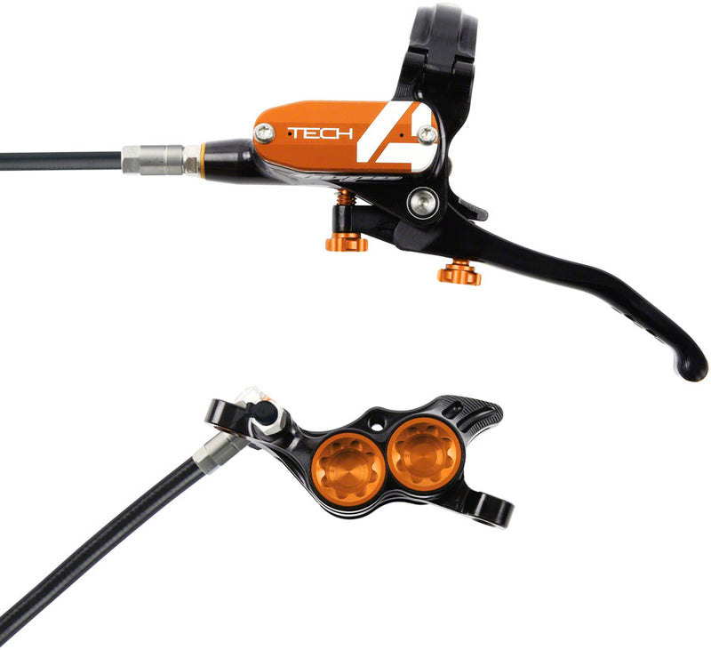 Load image into Gallery viewer, Hope Tech 4 E4 Disc Brake and Lever Set - Front Hydraulic Post Mount Orange