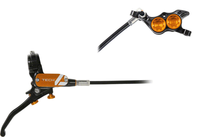Load image into Gallery viewer, Hope Tech 4 E4 Disc Brake and Lever Set - Rear Hydraulic Post Mount Orange