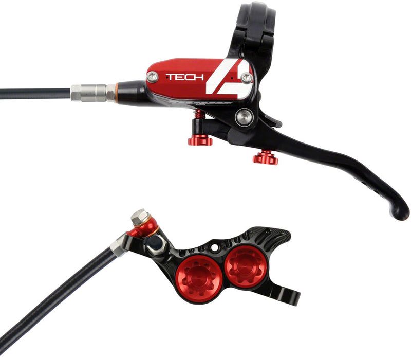 Load image into Gallery viewer, Hope Tech 4 V4 Disc Brake and Lever Set - Rear Hydraulic Post Mount Red