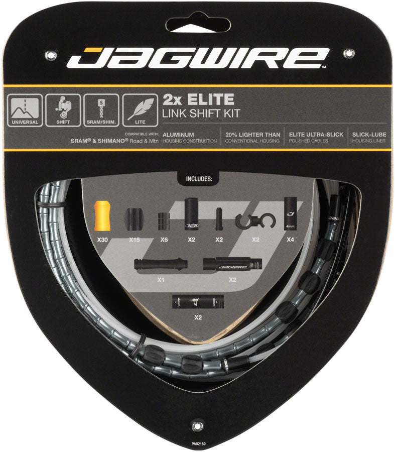 Load image into Gallery viewer, Jagwire 2x Elite Link Shift Cable Kit SRAM/Shimano Polished Ultra-Slick Cables Ltd. Gray