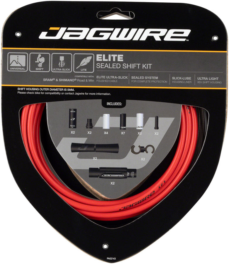 Load image into Gallery viewer, Jagwire Elite Sealed Shift Cable Kit - SRAM/Shimano Ultra-Slick Uncoated Cables Red