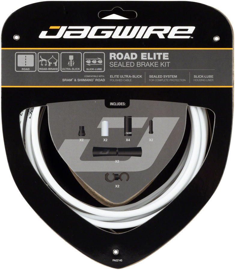 Load image into Gallery viewer, Jagwire Road Elite Sealed Brake Cable Kit - SRAM/Shimano Ultra-Slick Uncoated Cables White
