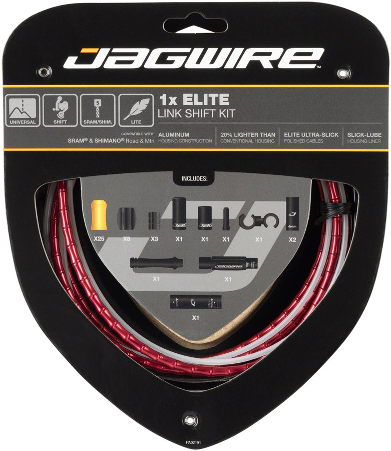 Load image into Gallery viewer, Jagwire 1x Elite Link Shift Cable Kit SRAM/Shimano Polished Ultra-Slick Cable Red