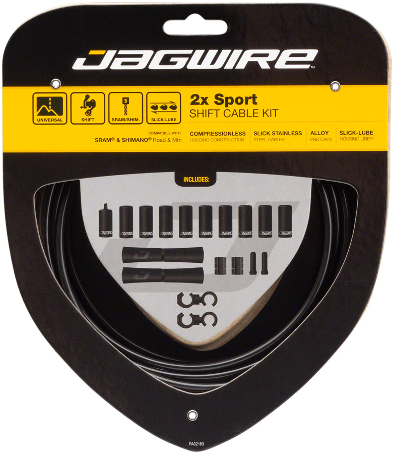 Load image into Gallery viewer, Jagwire 2x Sport Shift Cable Kit SRAM/Shimano Black