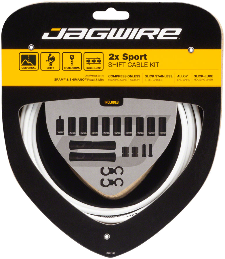 Load image into Gallery viewer, Jagwire 2x Sport Shift Cable Kit SRAM/Shimano White