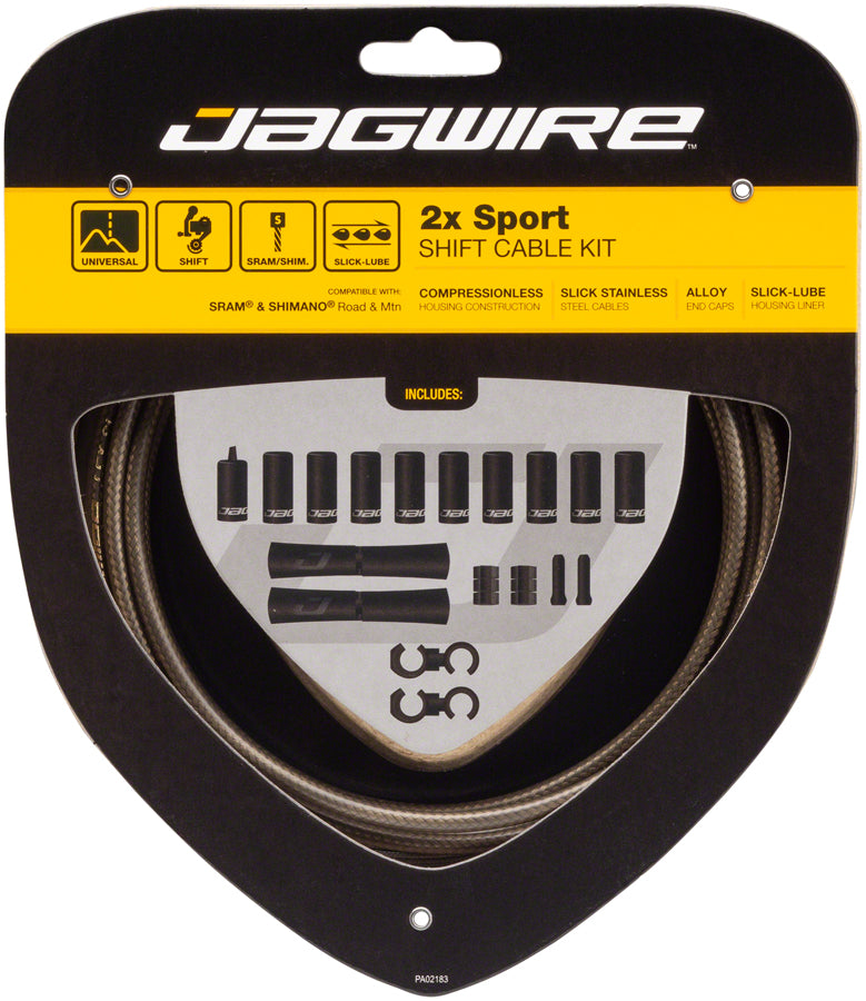 Load image into Gallery viewer, Jagwire 2x Sport Shift Cable Kit SRAM/Shimano Carbon Silver