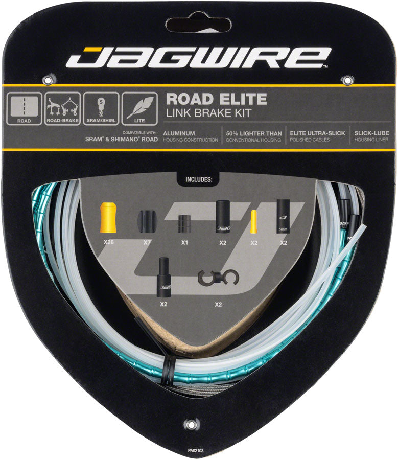 Load image into Gallery viewer, Jagwire Road Elite Link Brake Cable Kit - SRAM/Shimano Ultra-Slick Uncoated Cables Ltd. Celeste
