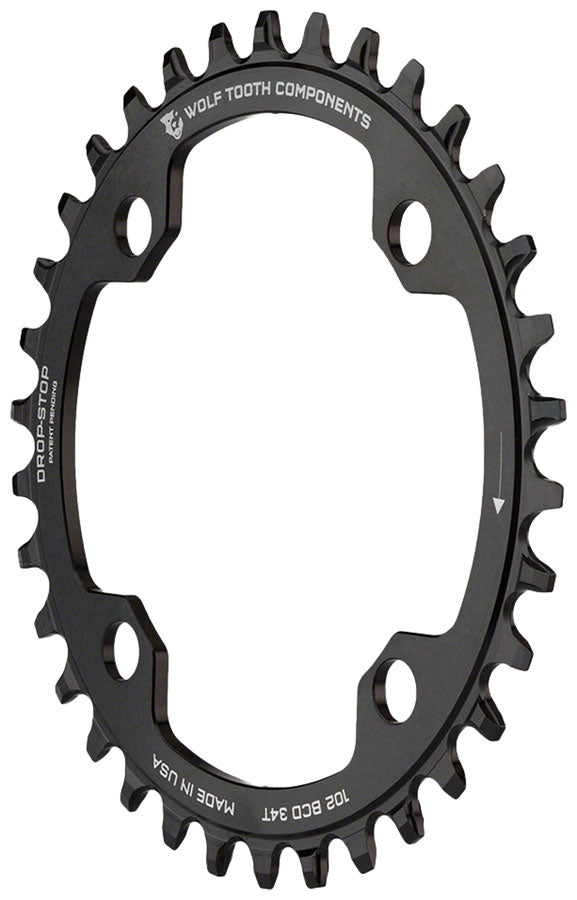 Load image into Gallery viewer, Wolf Tooth 102 BCD Chainring - 32t 102 BCD 4-Bolt Drop-Stop For Shimano XTR M960 Cranks BLK