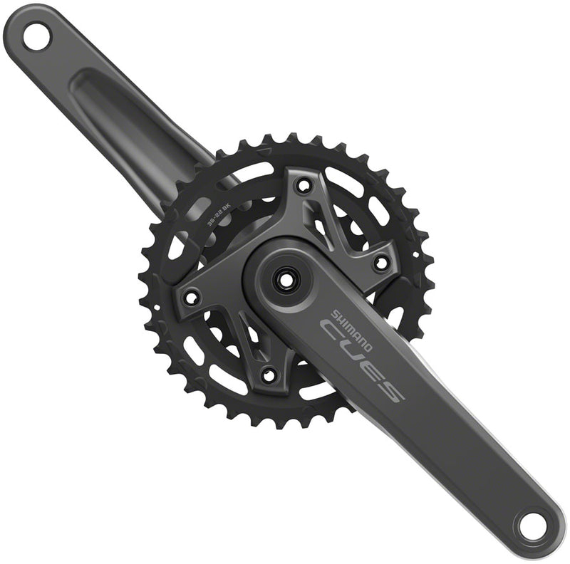 Load image into Gallery viewer, Shimano CUES FC-U6000-2B Crankset - 175mm 9/10/11-Speed 36/22t Asymmetric 96 BCD Hollowtech II CL 3mm Outboard BLK