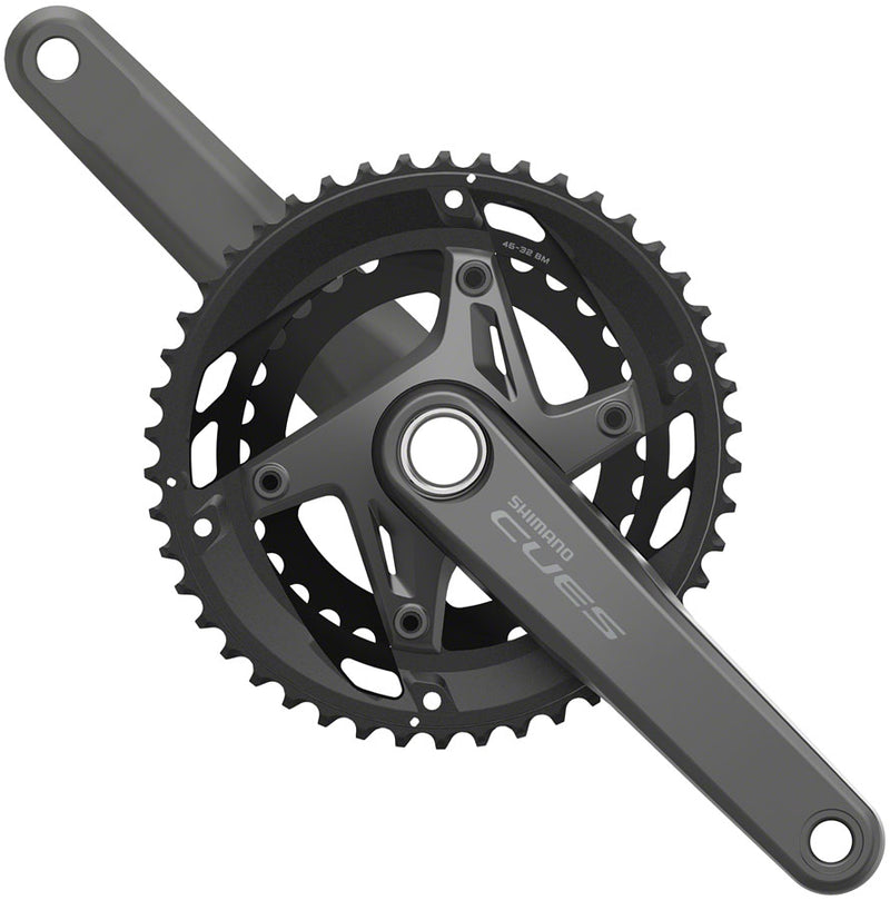 Load image into Gallery viewer, Shimano CUES FC-U6010-2 Crankset - 170mm 11-Speed 46/32t Asymmetric 110 BCD Hollowtech II BLK