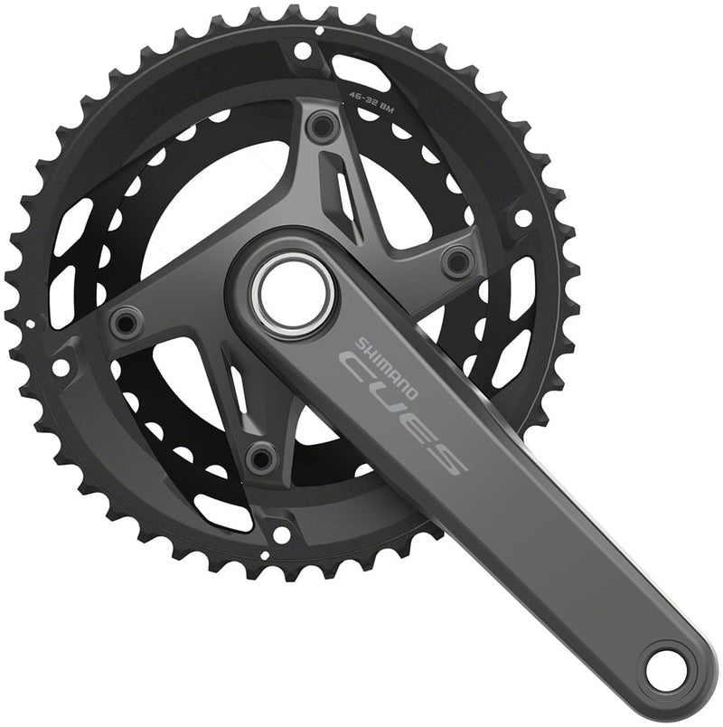 Load image into Gallery viewer, Shimano CUES FC-U6010-2 Crankset - 175mm 11-Speed 46/32t Asymmetric 110 BCD Hollowtech II BLK