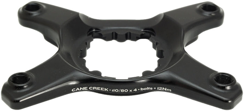 Load image into Gallery viewer, Cane Creek eeWings Chainring Spider - 4-Bolt 110 80 Asymmetric BCD CC 3-Bolt Mount Type Shimano GRX 1x 2x System Only BLK
