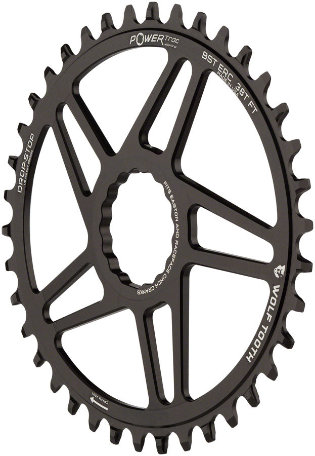 Load image into Gallery viewer, Wolf Tooth Elliptical Direct Mount Chainring - 42t RaceFace/EastonCINCH Direct Mount 3mm Offset Drop-Stop B Flattop Compatible BLK