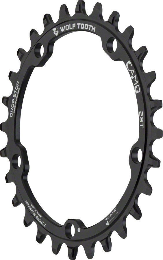 Load image into Gallery viewer, Wolf Tooth CAMO Aluminum Chainring - 28t Wolf Tooth CAMO Mount Drop-Stop A BLK