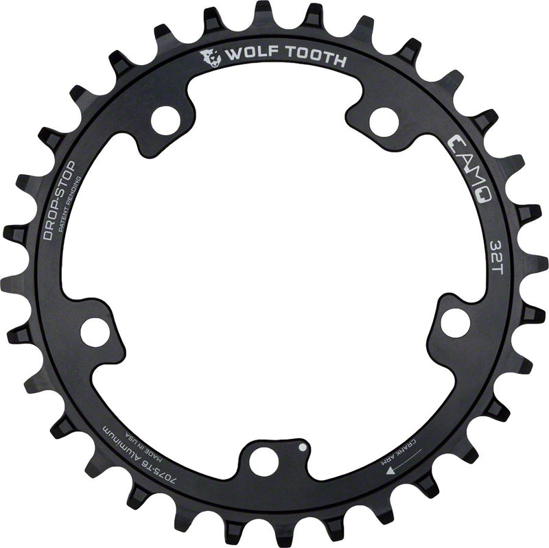 Load image into Gallery viewer, Wolf Tooth CAMO Aluminum Chainring - 32t Wolf Tooth CAMO Mount Drop-Stop A BLK