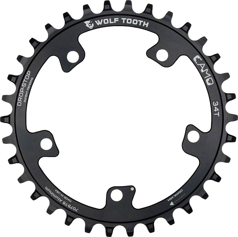 Load image into Gallery viewer, Wolf Tooth CAMO Aluminum Chainring - 34t Wolf Tooth CAMO Mount Drop-Stop A BLK
