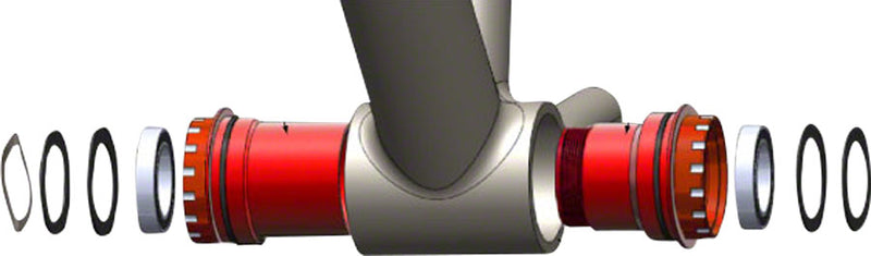Load image into Gallery viewer, Wheels Manufacturing PressFit 30 to Shimano Thread-Together Bottom Bracket ZERO Ceramic Hybrid Bearings BLK