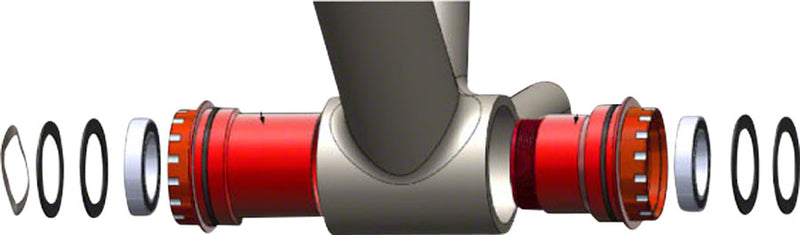 Load image into Gallery viewer, Wheels Manufacturing BB30 to Shimano Thread-Together Bottom Bracket ZERO Ceramic Hybrid Bearings BLK