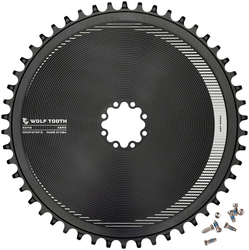 Load image into Gallery viewer, Wolf Tooth Aero Direct Mount Chainring - 52t Direct Mount SRAM 8-Bolt Drop-Stop B BLK