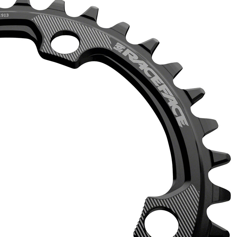 Load image into Gallery viewer, RaceFace 1x 104 BCD Hyperglide+ Chainring - 32t 104 BCD 4-Bolt Requires Shimano 12-speed Hyperglide+ Chain 7075 Aluminum BLK