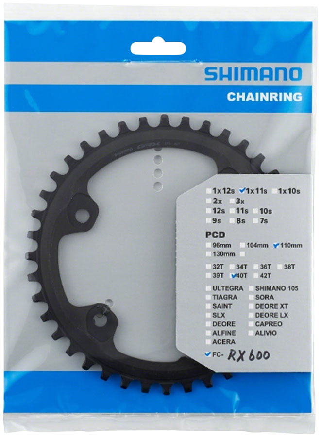 Load image into Gallery viewer, Shimano FC-RX600-1 Chainring - 40t 110mm BCD For 1x11 Black