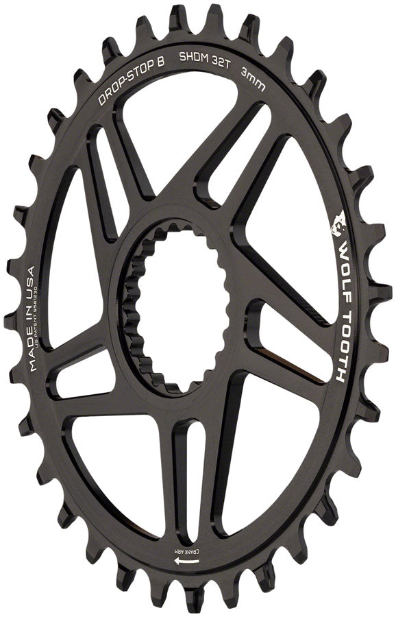 Load image into Gallery viewer, Wolf Tooth Direct Mount Chainring - 32t Shimano Direct Mount Drop Stop B Boost 3mm Offset BLK