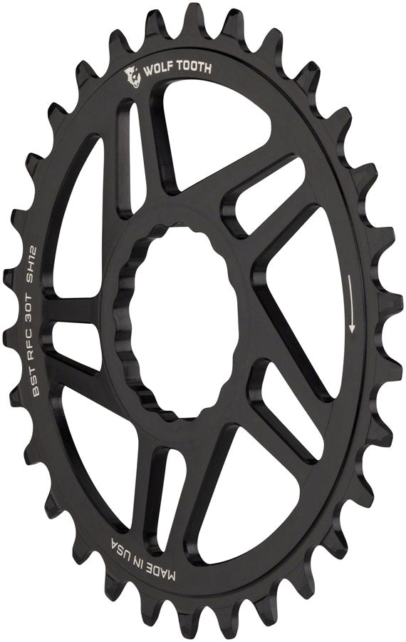 Load image into Gallery viewer, Wolf Tooth Direct Mount Chainring - 32t RaceFace CINCH Direct Mount Boost 3mm Offset Drop-Stop ST Requires 12-Speed HG+ Chain BLK