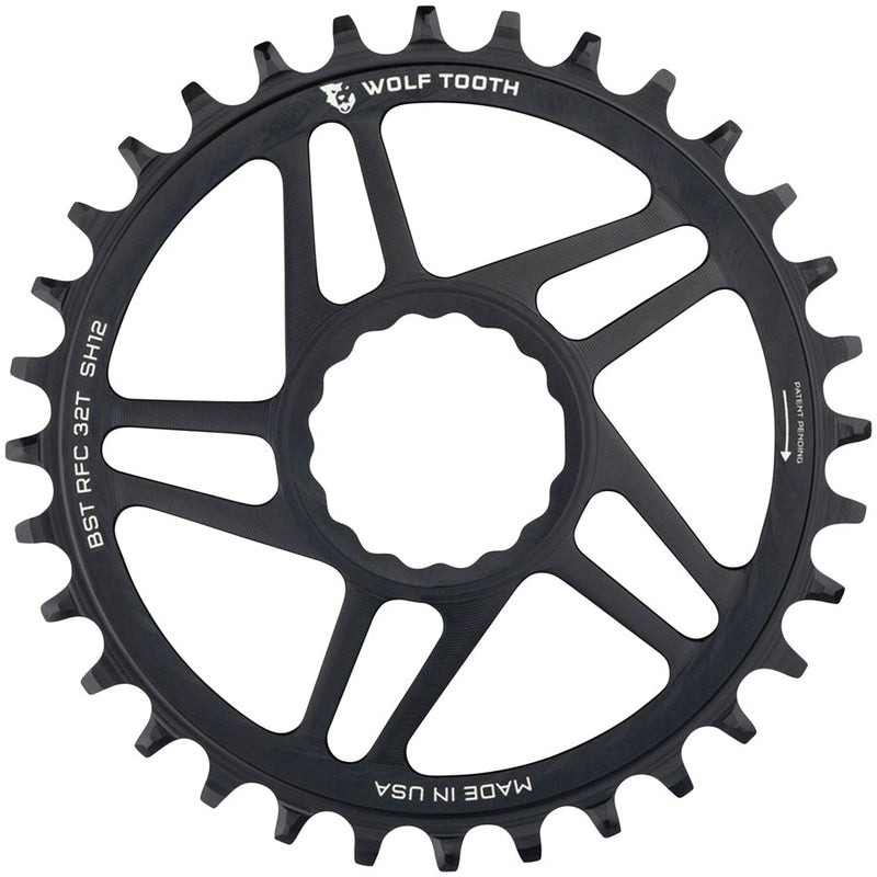 Load image into Gallery viewer, Wolf Tooth Direct Mount Chainring - 32t RaceFace CINCH Direct Mount Boost 3mm Offset Drop-Stop ST Requires 12-Speed HG+ Chain BLK