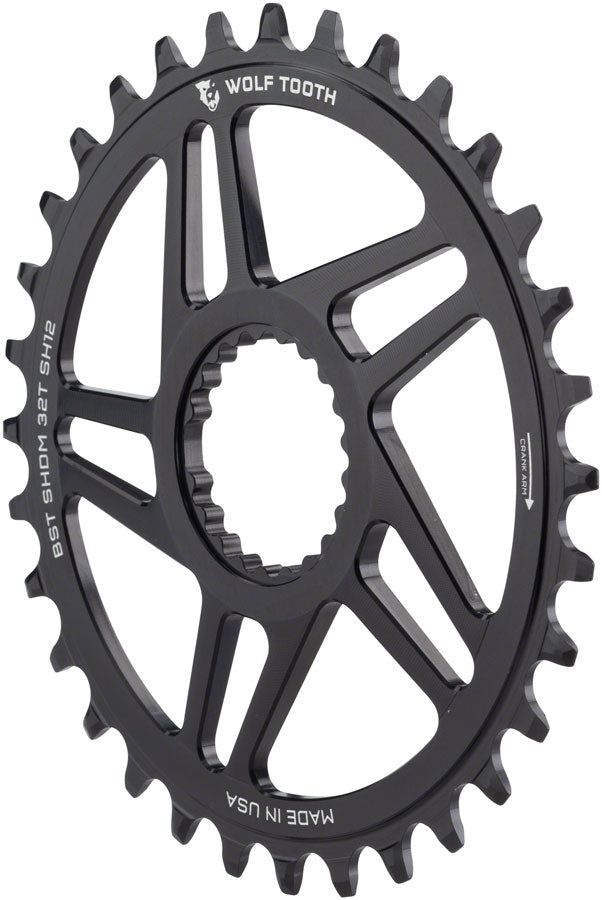 Load image into Gallery viewer, Wolf Tooth Direct Mount Chainring - 34t Shimano DM For Boost Cranks 3mm Offset Drop-Stop ST Requires 12-Speed HG+ Chain BLK