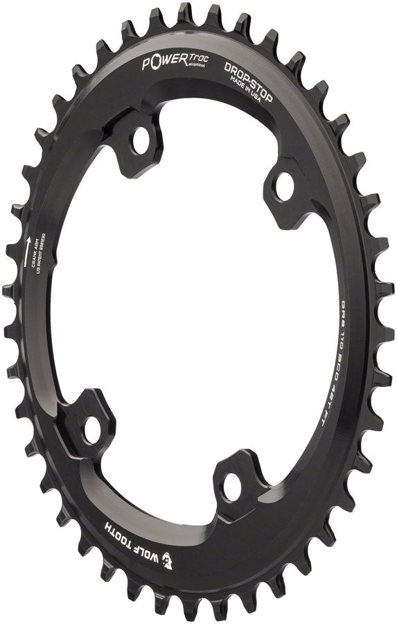 Load image into Gallery viewer, Wolf Tooth Elliptical Shimano 110 Asymmetric BCD Chainring - 42t 110 Asymmetric BCD 4-Bolt Drop-Stop B For Shimano GRX Cranks BLK