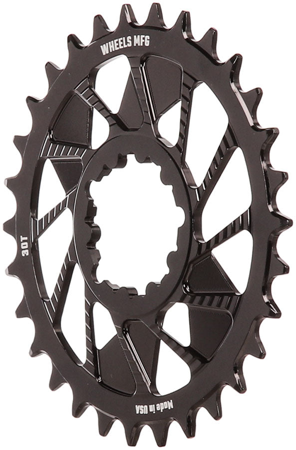 Load image into Gallery viewer, Wheels Manufacturing Direct Mount Chainring - 30t SRAM 3-Bolt Direct Mount 3mm Offset T-Type Chain Compatible BLK