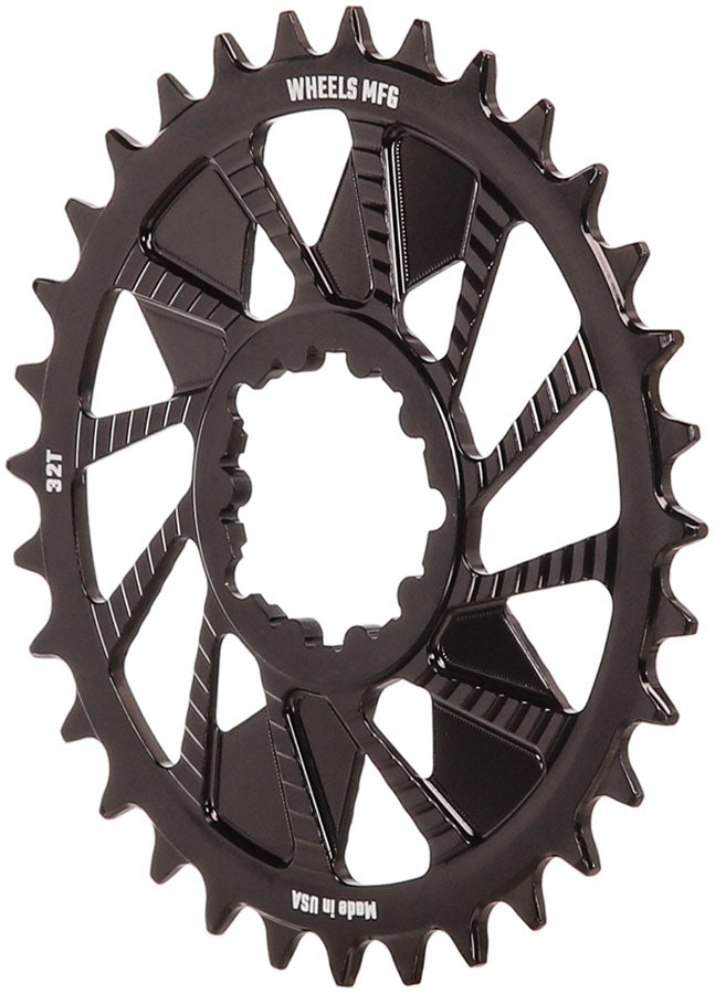 Load image into Gallery viewer, Wheels Manufacturing Direct Mount Chainring - 32t SRAM 3-Bolt Direct Mount 3mm Offset Compatible Hyperglide+ Chain BLK