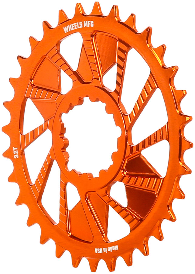 Load image into Gallery viewer, Wheels Manufacturing Direct Mount Chainring - 32t SRAM 3-Bolt Direct Mount 3mm Offset Compatible Hyperglide+ Chain Orange