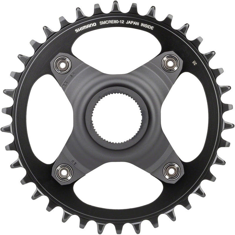 Load image into Gallery viewer, Shimano STEPS SM-CRE80-12-B Chainring - 38T Without Chainguard 55mm Chainline BLK