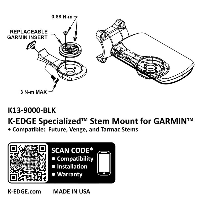 Load image into Gallery viewer, K-EDGE Garmin Specialized Future Mount - Black Compatible up to Garmin 1050