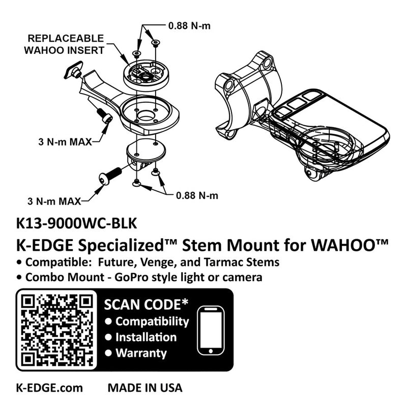Load image into Gallery viewer, K-EDGE Wahoo Specialized Future Combo Mount - BLK Compatible up to Garmin 1050