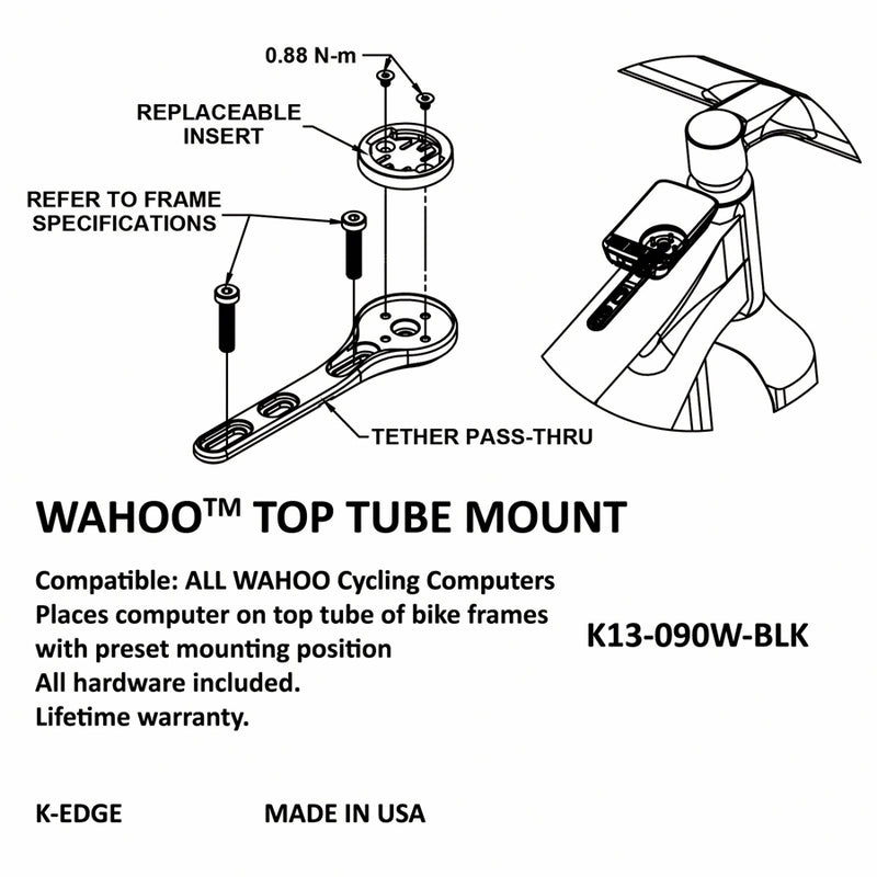 Load image into Gallery viewer, K-EDGE Wahoo Top Tube Mount - Black