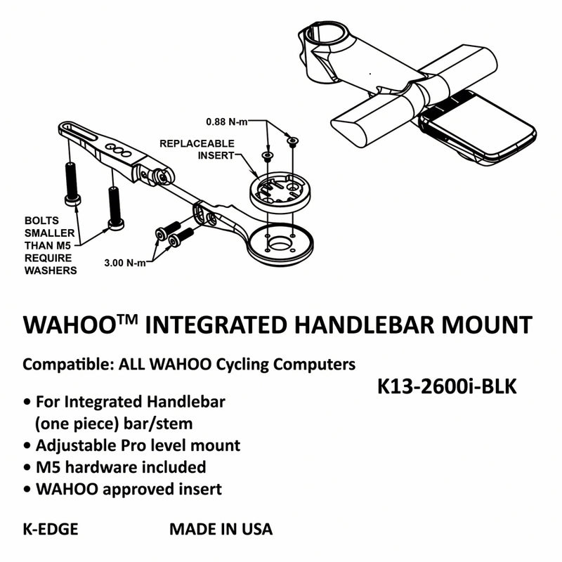 Load image into Gallery viewer, K-EDGE Integrated Handlebar System Mount for Wahoo
