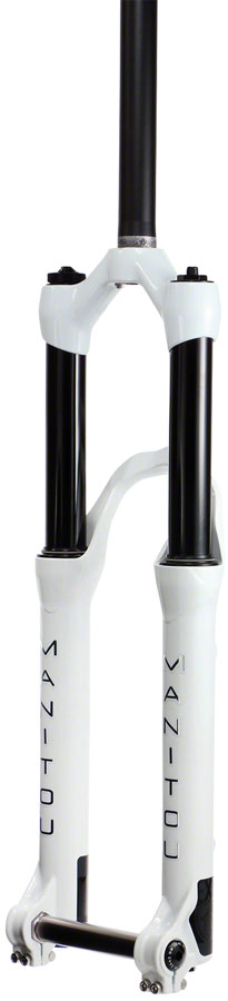 Load image into Gallery viewer, Manitou Circus Expert Suspension Fork - 26" 100 mm 20 x 110 mm 41 mm Offset Gloss White Straight Steerer