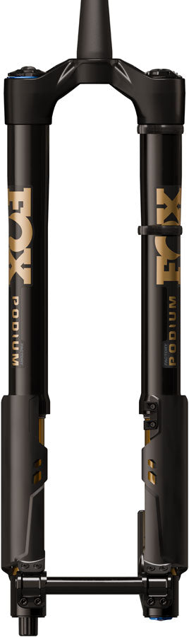 Load image into Gallery viewer, FOX Factory Podium Inverted Suspension Fork - 29" 160 mm 20TA x 110 mm 44mm Offset GRIP X2 68HT Crown BLK/Podium Gold