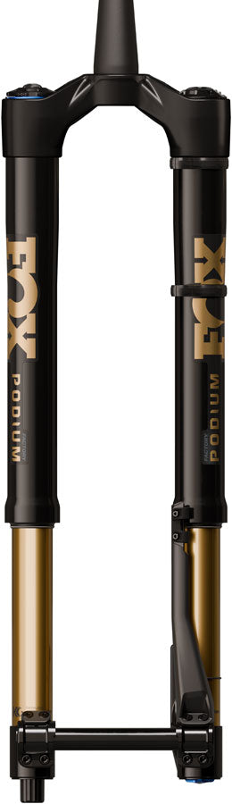 Load image into Gallery viewer, FOX Factory Podium Inverted Suspension Fork - 29" 170 mm 20TA x 110 mm 44mm Offset GRIP X2 68HT Crown BLK/Podium Gold