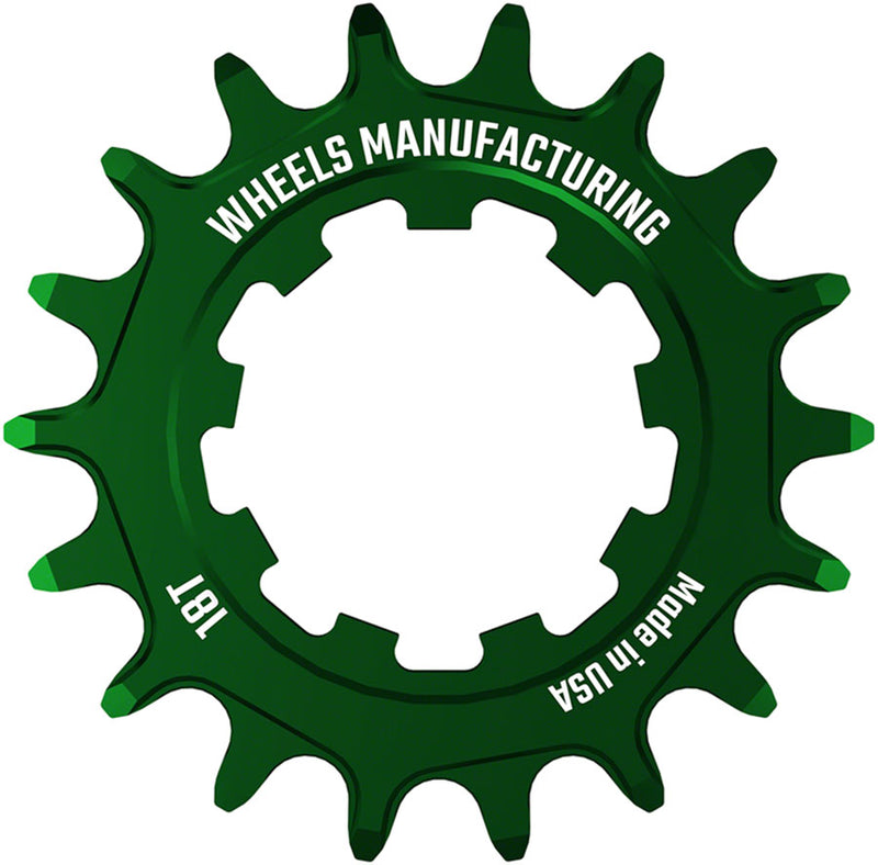 Load image into Gallery viewer, Wheels Manufacturing SOLO-SPEED Cog - 18t Fits SOLO-SPLINE SOLO-XD kits Green
