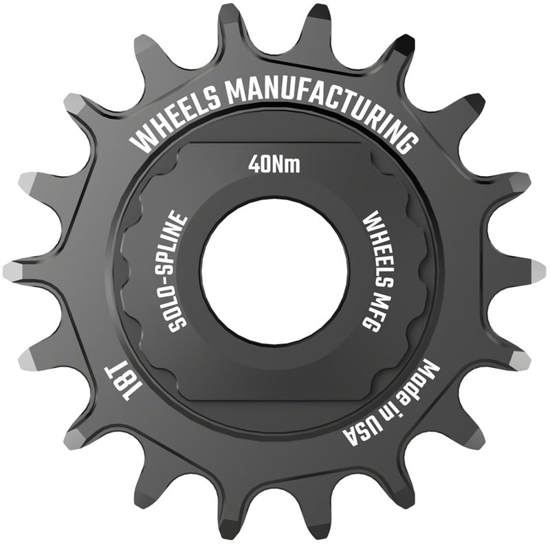 Load image into Gallery viewer, Wheels Manufacturing SOLO-SPLINE Micro Spline Single Speed Conversion Kit - 18t For Shimano Micro Spline Hub Bodies BLK